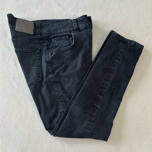 6397 Jeans Women’s 27 (29x27) Mini Skinny Black Denim StretchPant Made in Italy